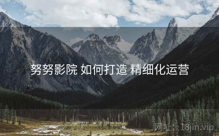 努努影院 如何打造 精细化运营