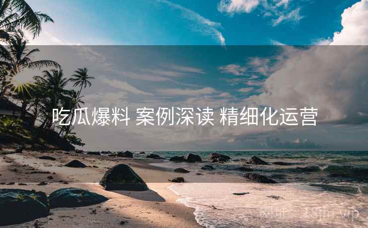 吃瓜爆料 案例深读 精细化运营