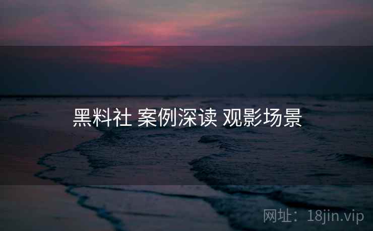 黑料社 案例深读 观影场景