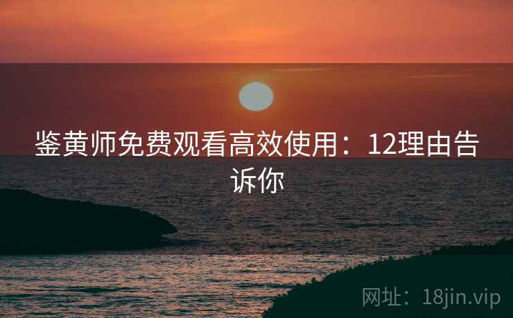 鉴黄师免费观看高效使用：12理由告诉你