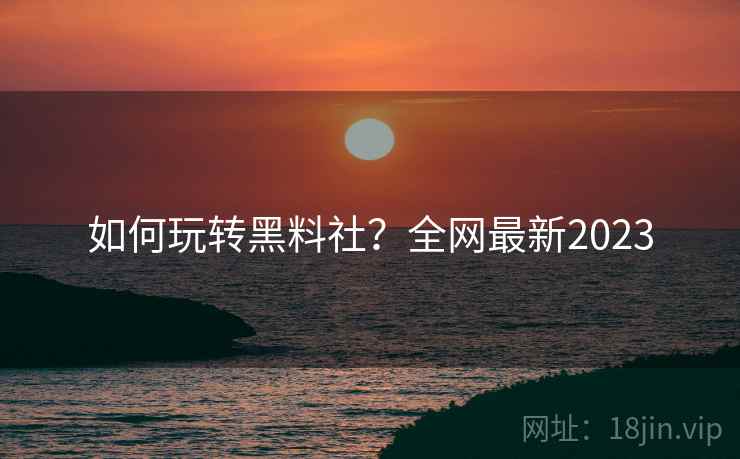 如何玩转黑料社？全网最新2023